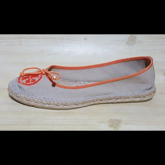 Tory Burch Espadrilles Alpargata Logo Flat Shoes Size 9 - Picture 8 of 11